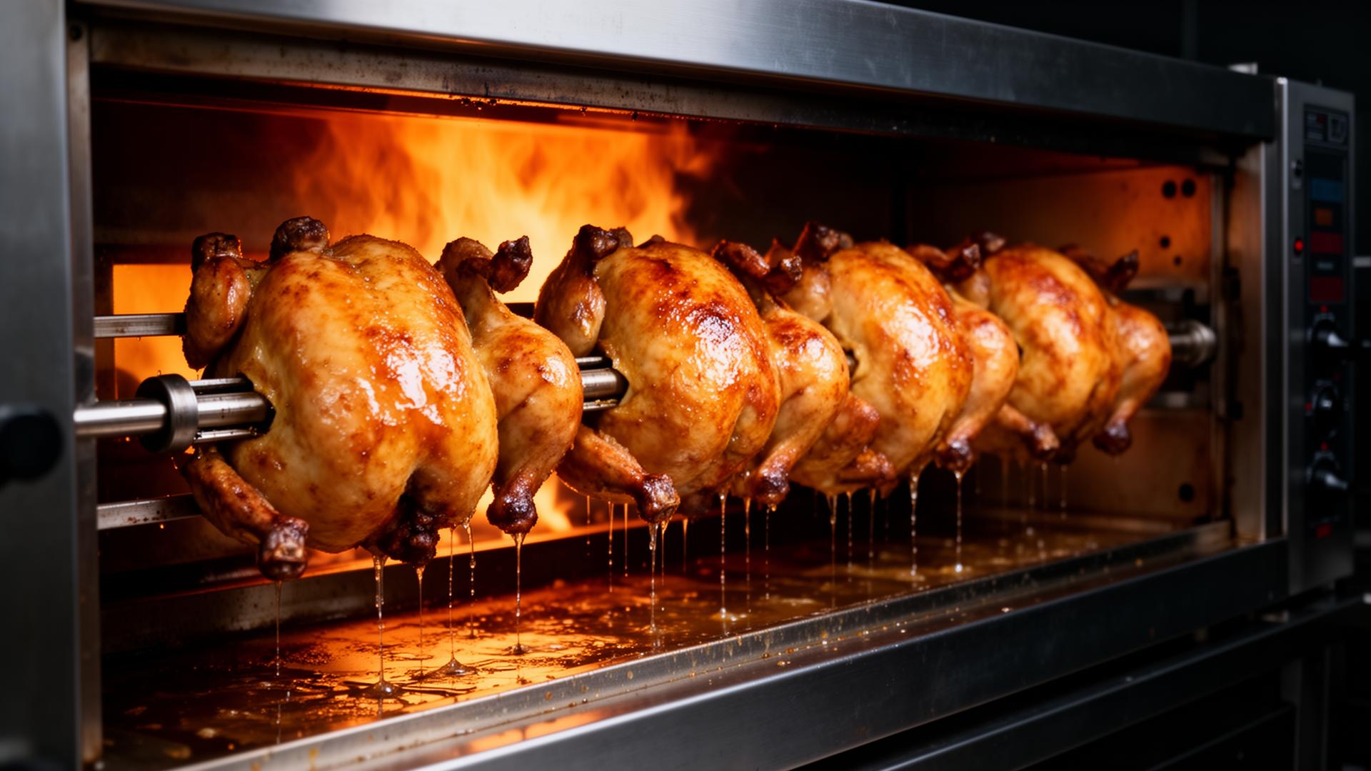Knuspriges Hähnchen vom Rotisserie